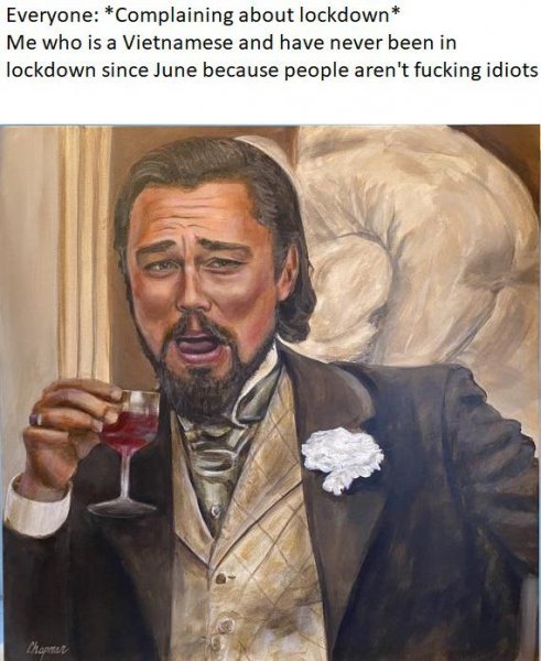 Леонардо ди Каприо Мем с бокалом Джанго