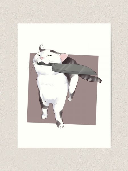 Аватар кота с ножом