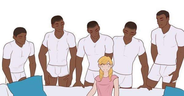 Девушка и пять парней