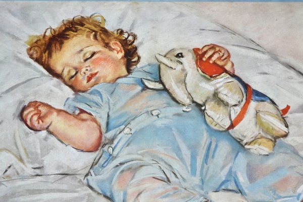 Спящий ребенок живопись