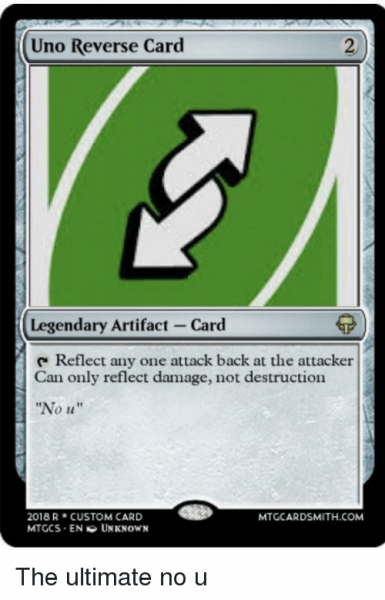 Ultimate uno Reverse Card