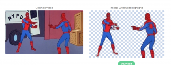 Человек паук показывает на человека паука