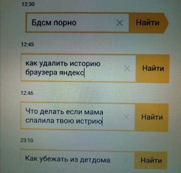 Мама спалила историю браузера