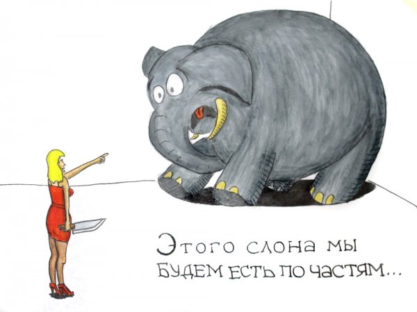 Есть слона по кусочкам