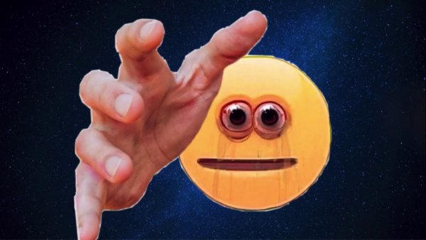 Желтый смайлик с рукой