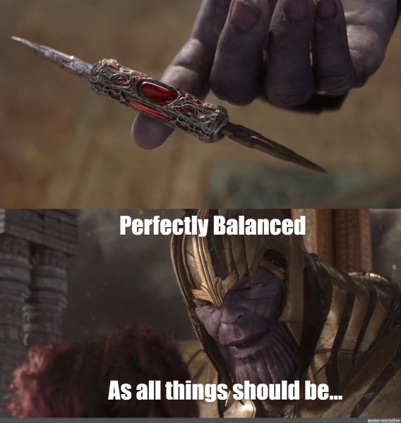 Танос идеальный баланс нож Мем