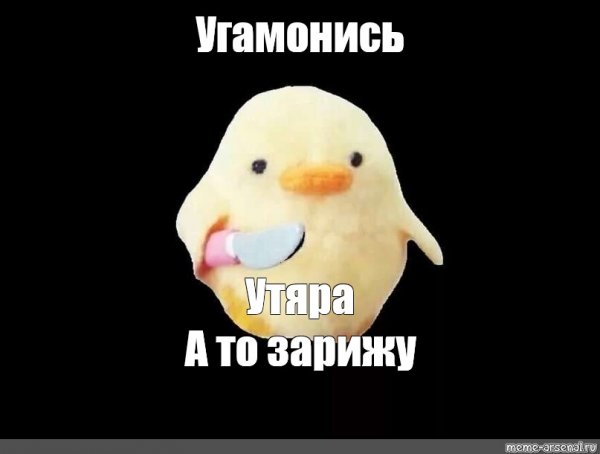 Утка с ножом Мем угомонись