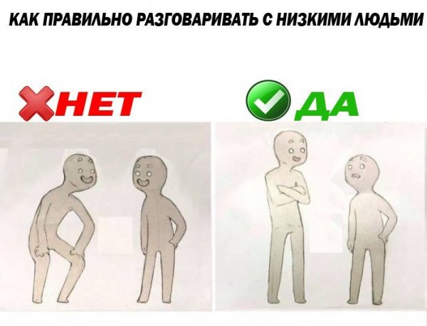 Как правильно общаться с низкими людьми Мем