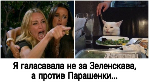 Мем кот и две девушки