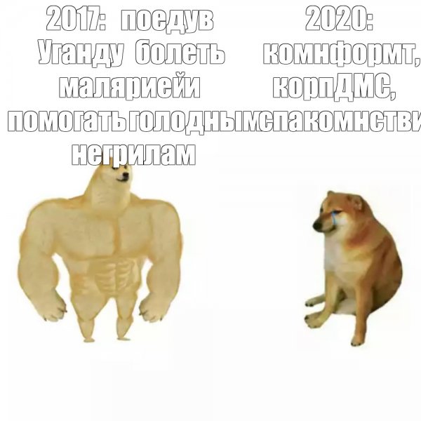 Мем с собаками сильная и слабая
