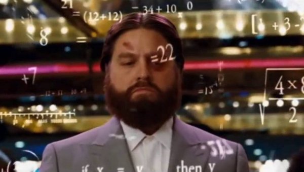 Мужик считает Мем