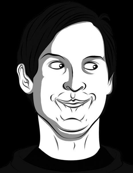 Тоби Магуайр улыбается