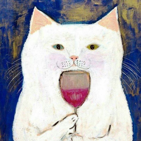 Котик с бокалом