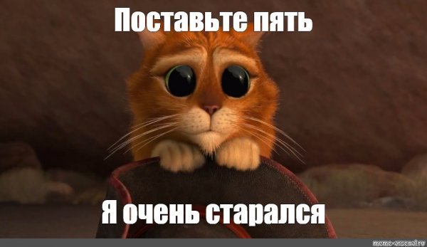 Кот в сапогах поставьте 5