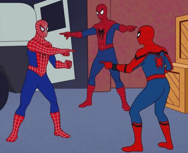 Мемы с тремя человеками пауками (49 фото)