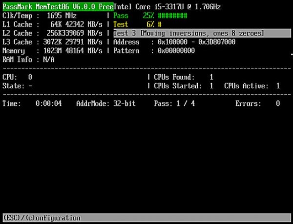 Тест оперативной памяти