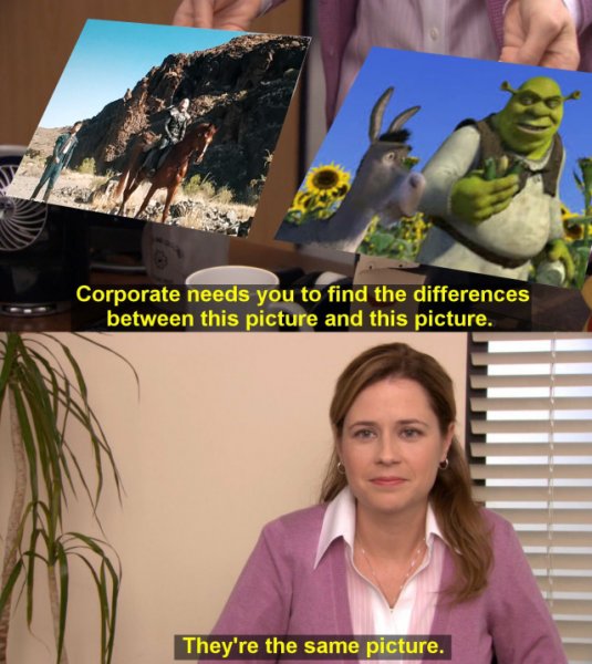 Начальство попросило найти различия между этими фотографиями Мем
