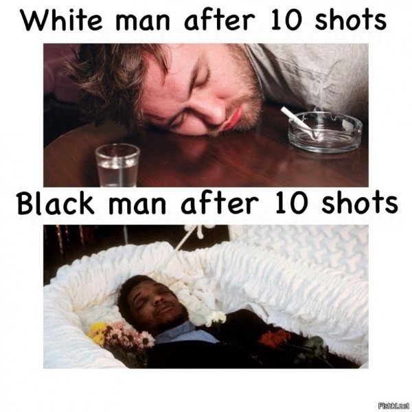 Black man after 10 shots meme