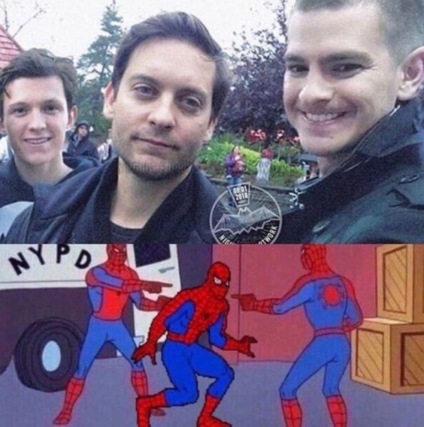 Человеки пауки показывают друг на друга