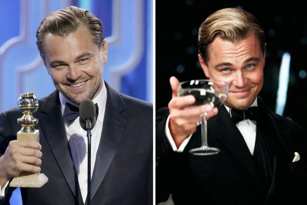 Лео ди Каприо с бокалом