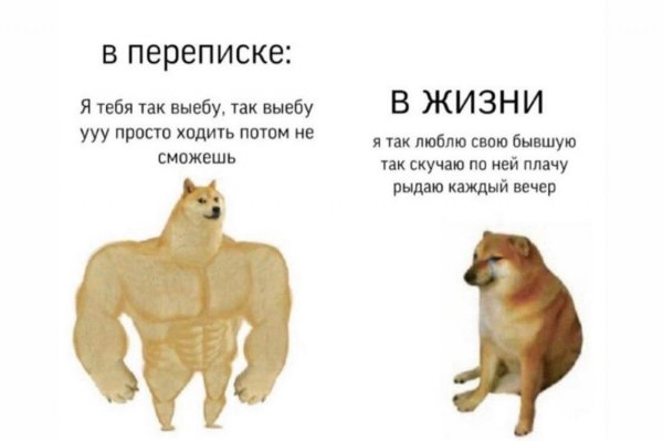 Сильная собачка и слабая Мем