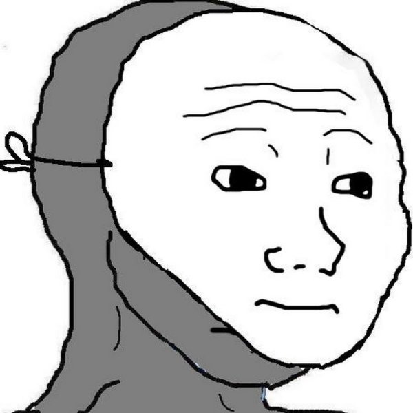 Wojak плачет под маской