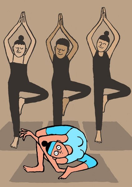 Йога карикатура