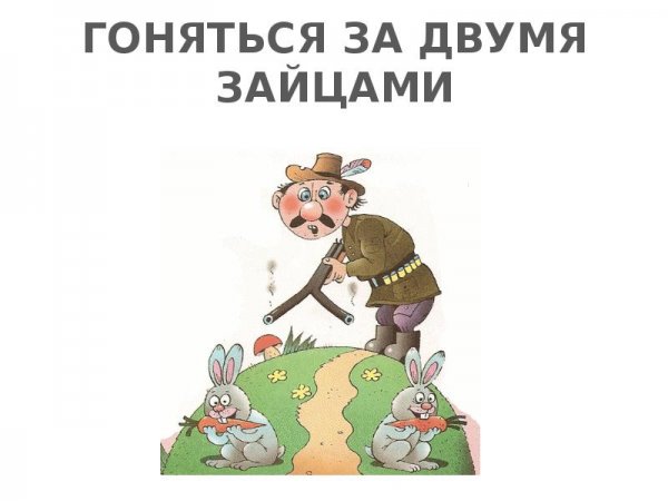 Гнаться за двумя зайцами фразеологизм