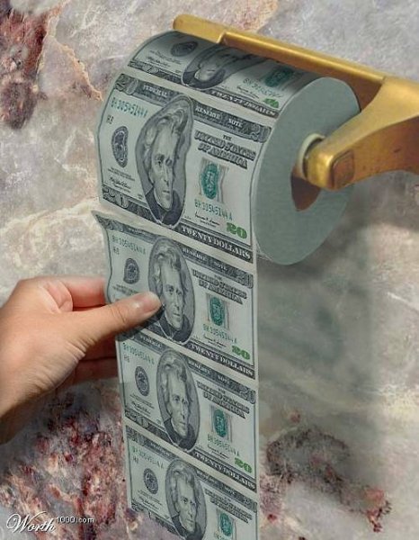 Туалетная бумага из денег