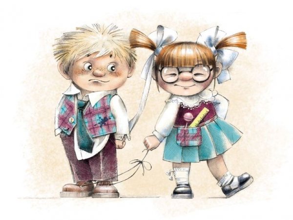 Милые дети школьники иллюстрации