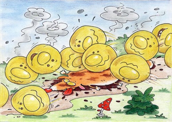 Колобок карикатура