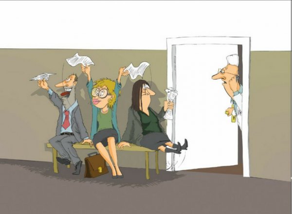 Смешные люди в очереди