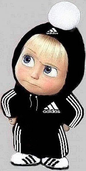 Маша из Маша и медведь в костюме адидас