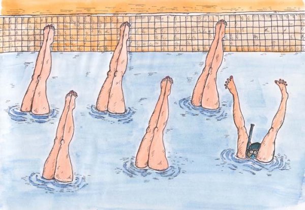 Плавание карикатура
