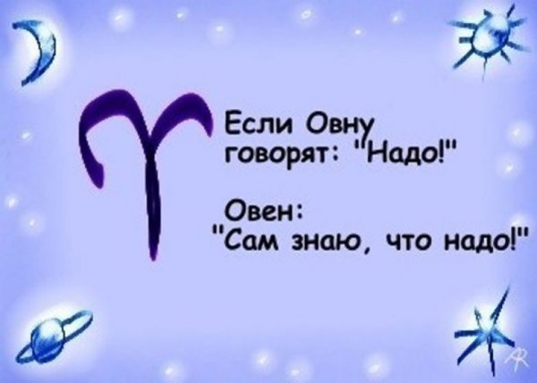 Прикольные фразы про Овнов