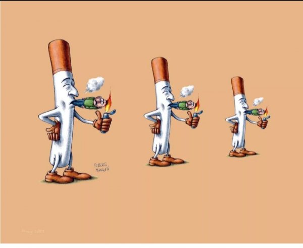 Карикатура на курящих