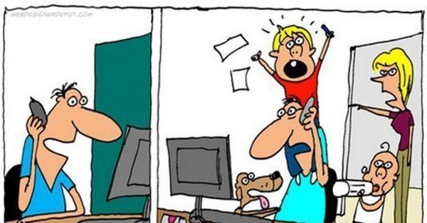 Удаленная работа карикатура