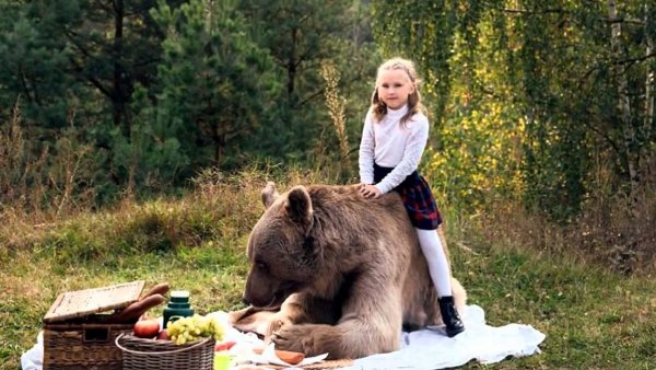 Ольга Баранцева и медведь Степан