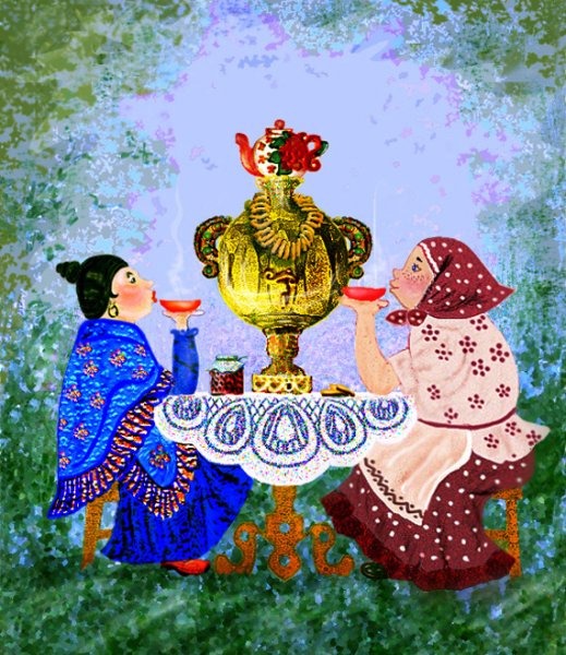 Чаепитие с самоваром