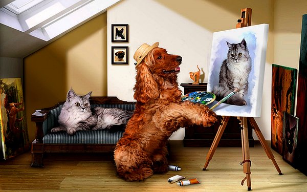 Пес художник