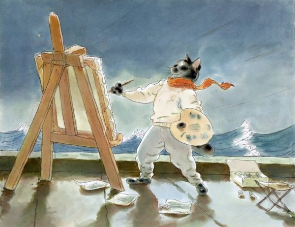 Кот художник