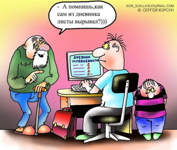 Дистанционное обучение карикатура
