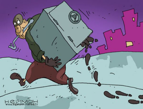 Сейф карикатура