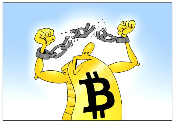 Биткоин карикатура