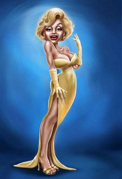 Карикатура Мерлин Монро