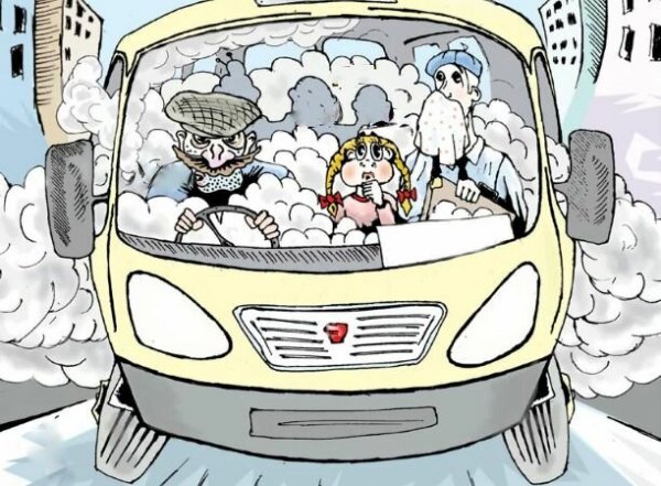 Карикатура микроавтобус
