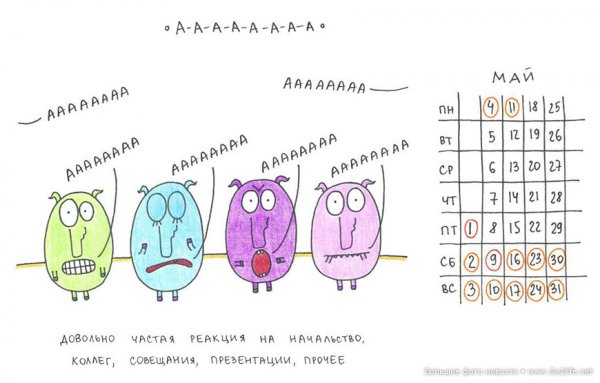 Смешной календарь для офисного планктона