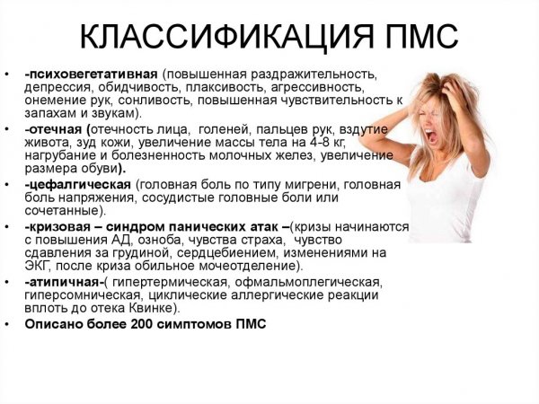 Предменструальный синдром классификация