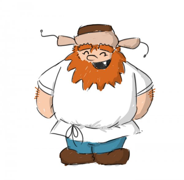 Мультяшный дед с бородой