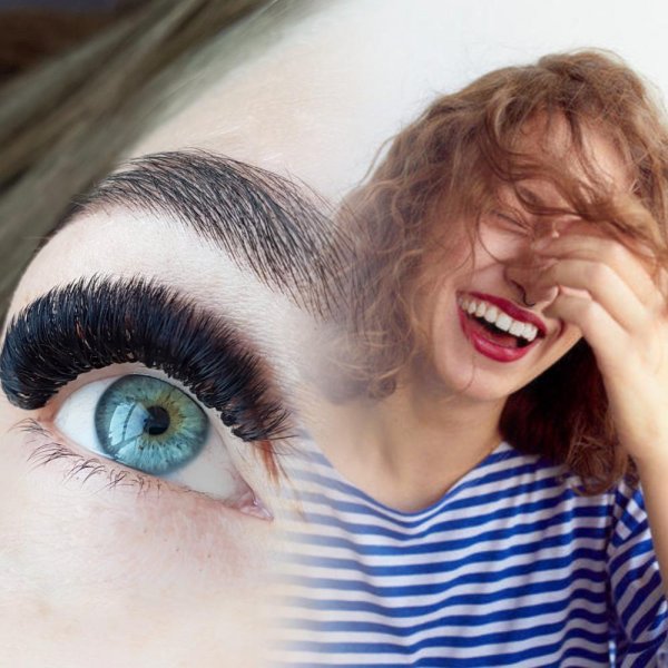 Нарощенные ресницы смешно